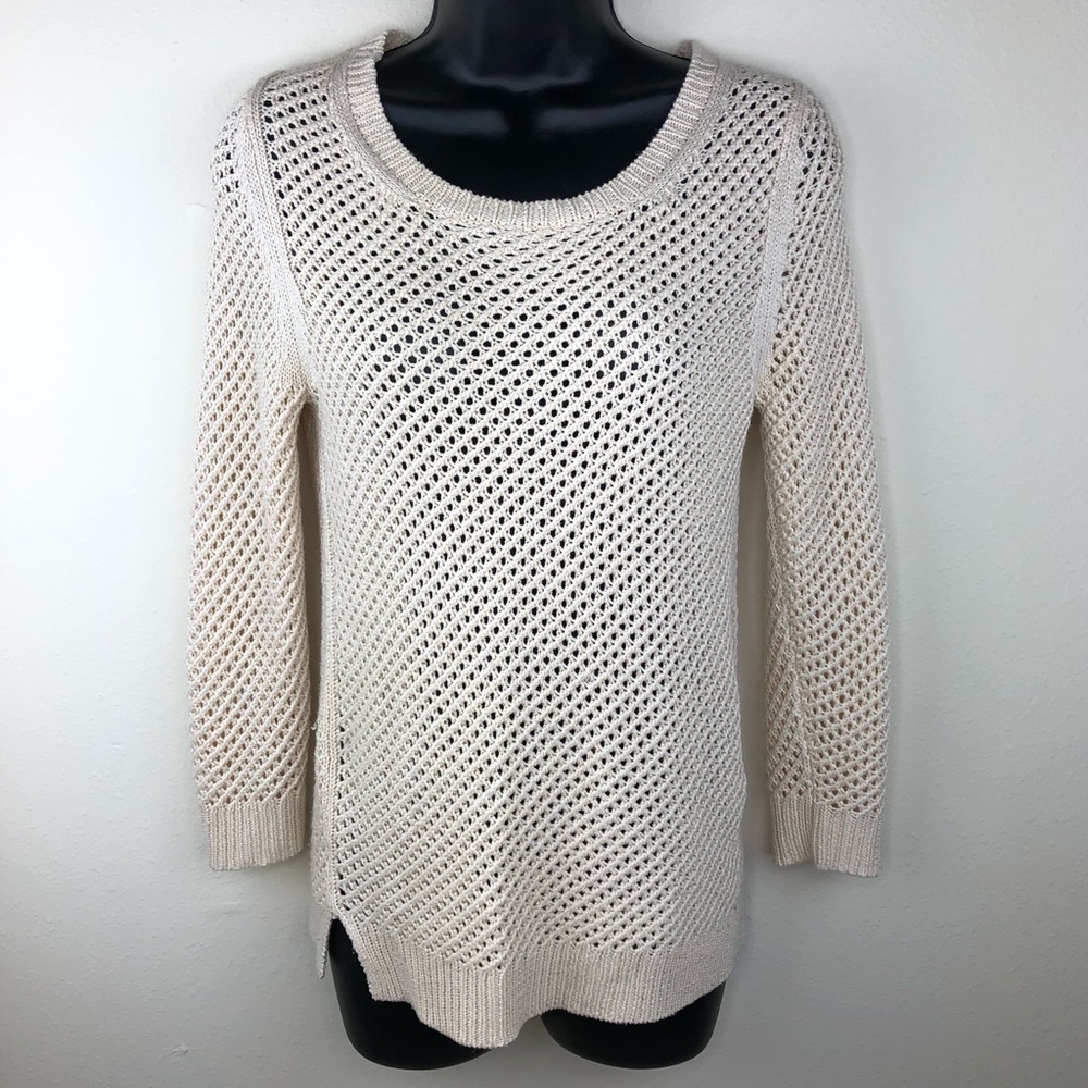 Ann Taylor Cream Color Knit Sweater -Size S